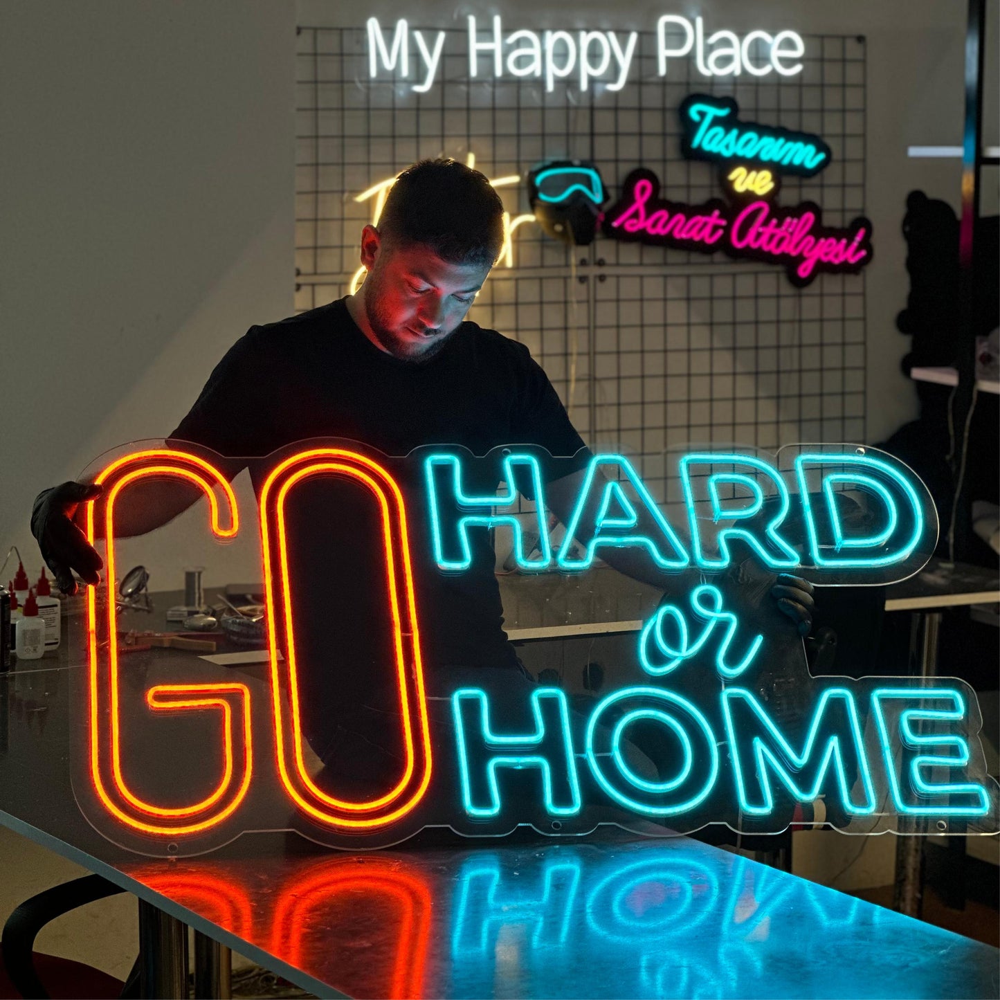 Go Hard Or Go Home Neon Sign