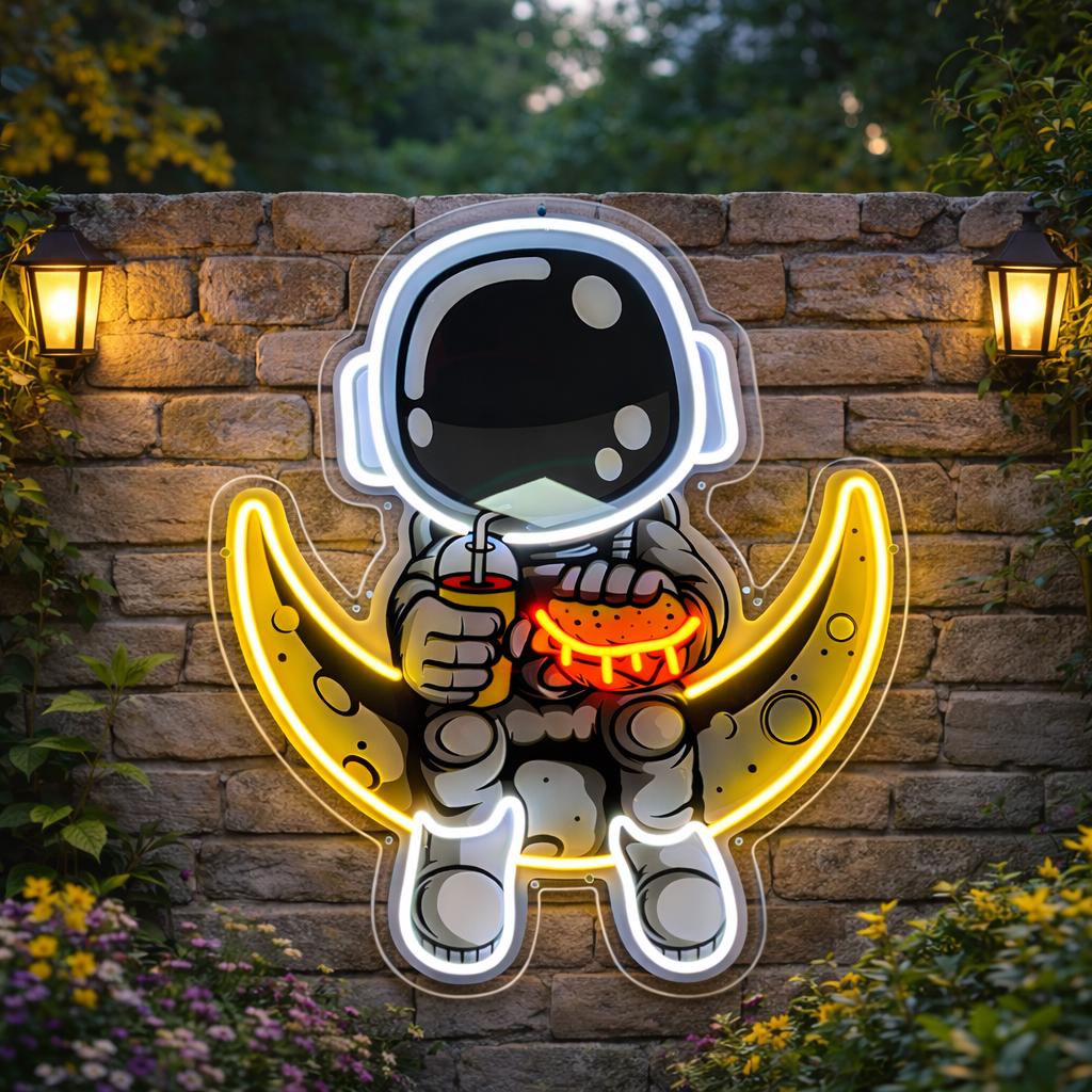 Astronaut Burger Neon Sign