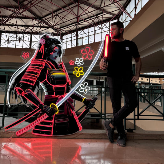 Samurai Princess Neon Sign