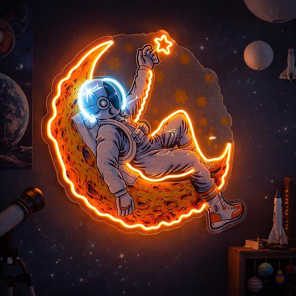 Dreamer Astronaut Neon Sign