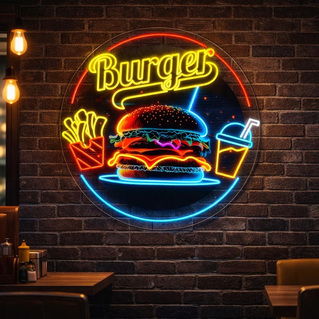 Burger Neon Sign