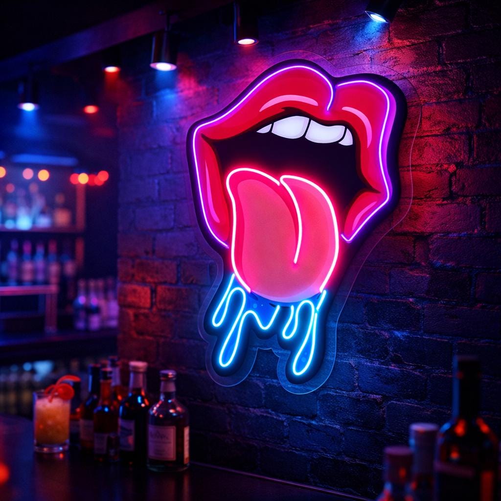 Dripping Lips Neon Sign
