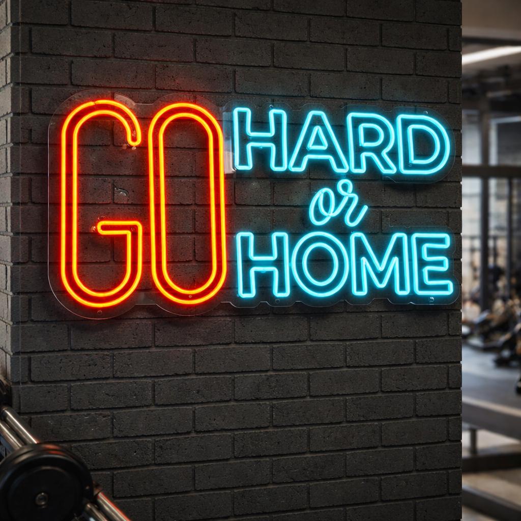Go Hard Or Go Home Neon Sign
