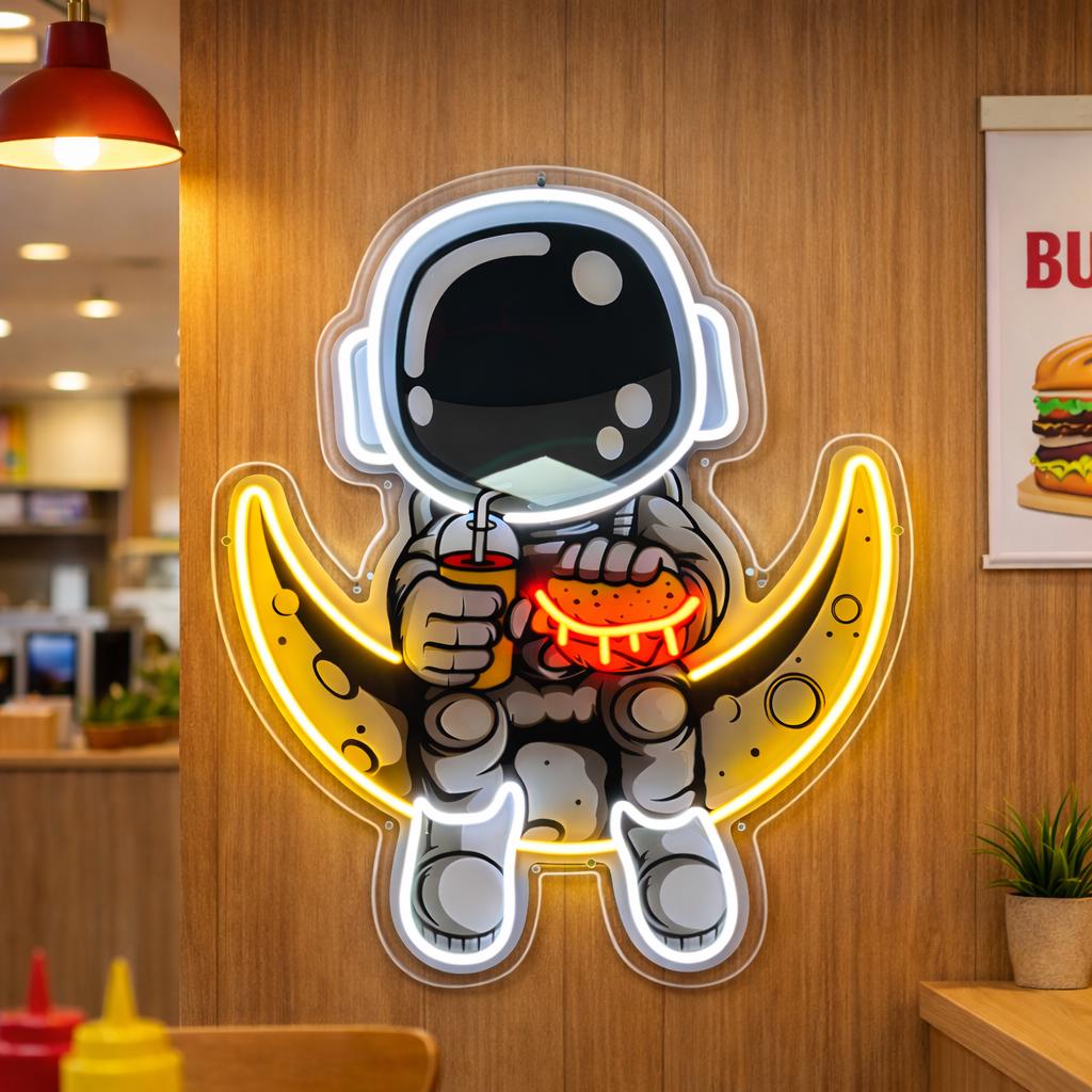 Astronaut Burger Neon Sign