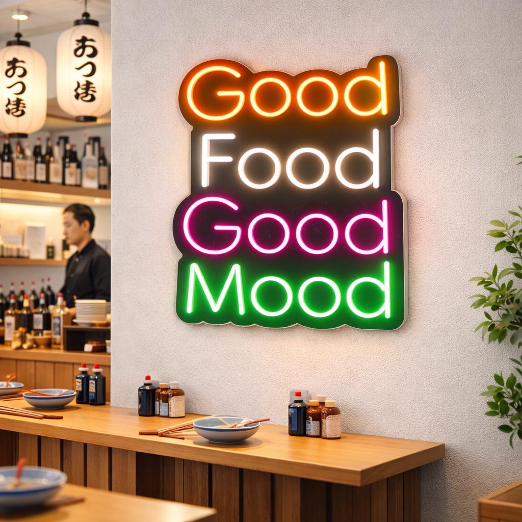 Good Food Good Mood Neon Sign