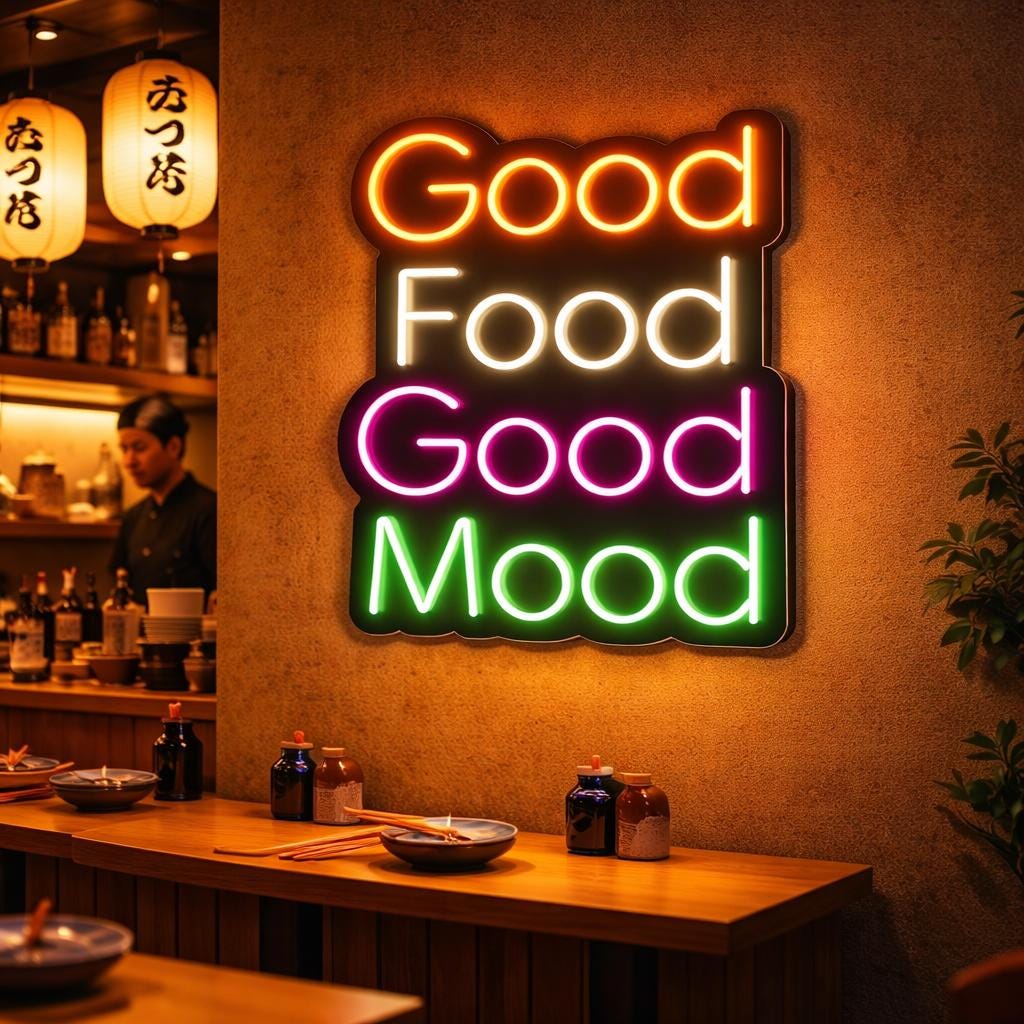 Good Food Good Mood Neon Sign