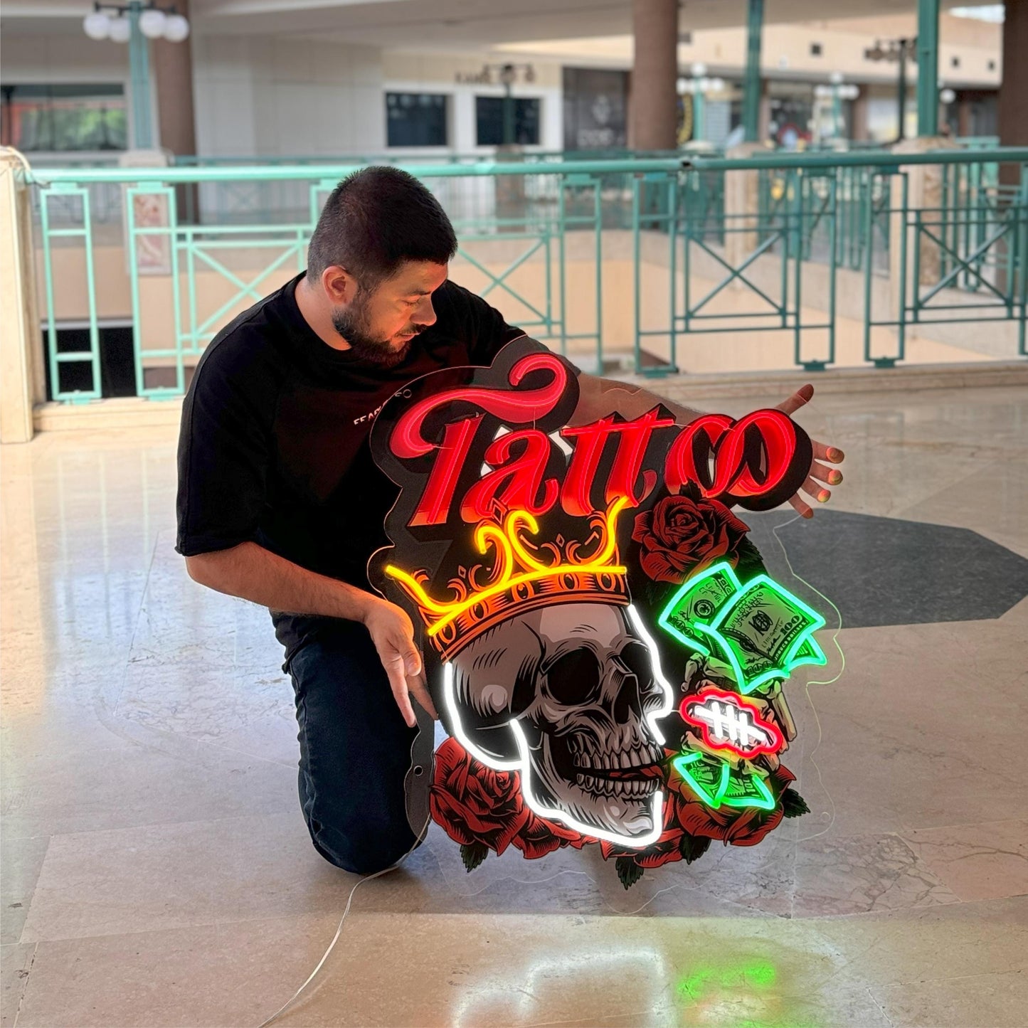 Tattoo Skull Neon Sign
