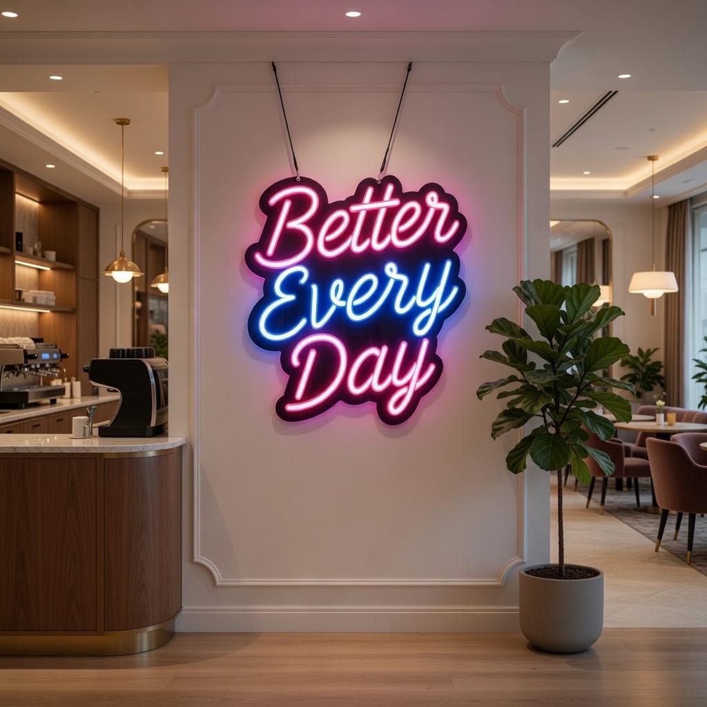 Better Every Day Neon Sign | Inspirational LED Wall Decor | Motivational Neon Light
