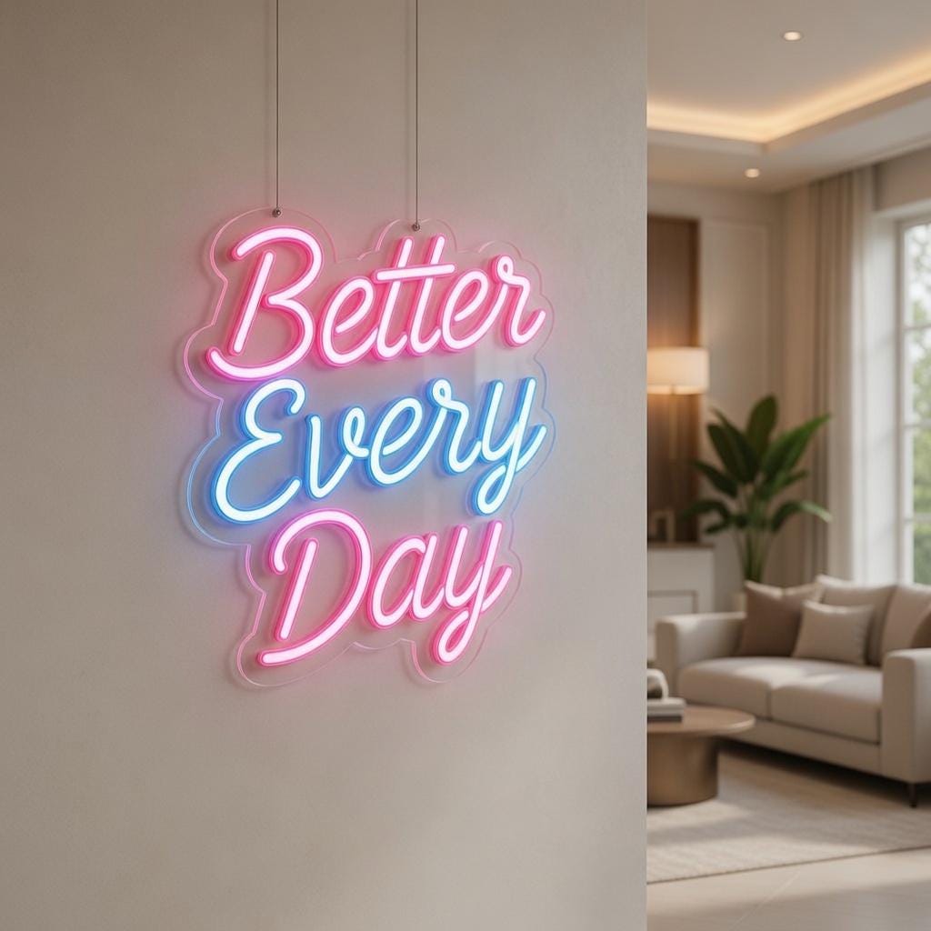 Better Every Day Neon Sign | Inspirational LED Wall Decor | Motivational Neon Light