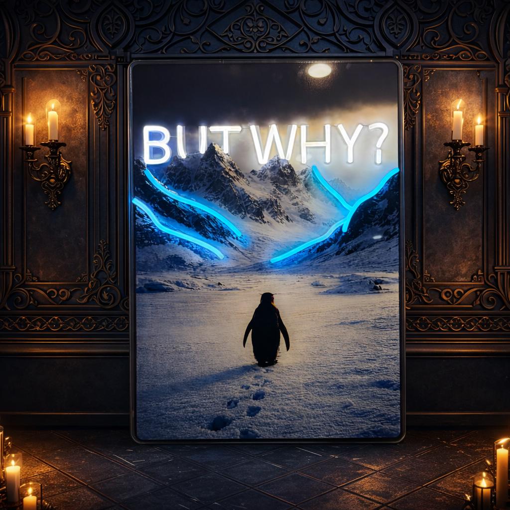 But Why? Neon Art Wall Decor | Inspirational LED Canvas Frame | Modern Wall Art