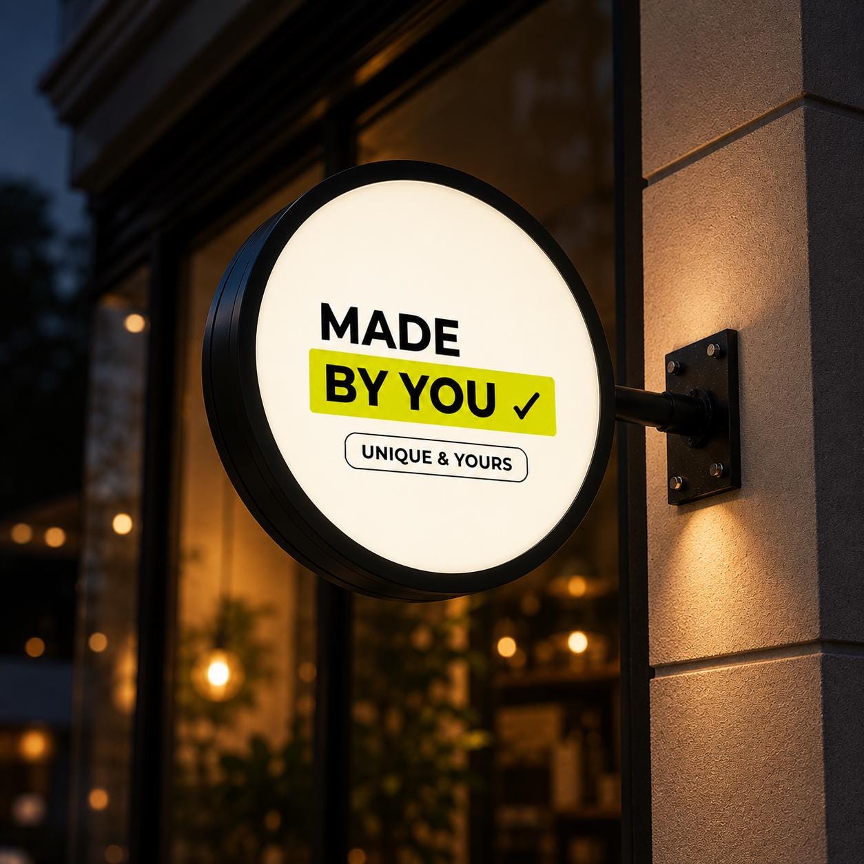 Custom Round Projecting Sign, Personalized Logo Lightbox, Double Sided Outdoor Store Sign, Illuminated Business Sign, Wall Mounted Shop Sign