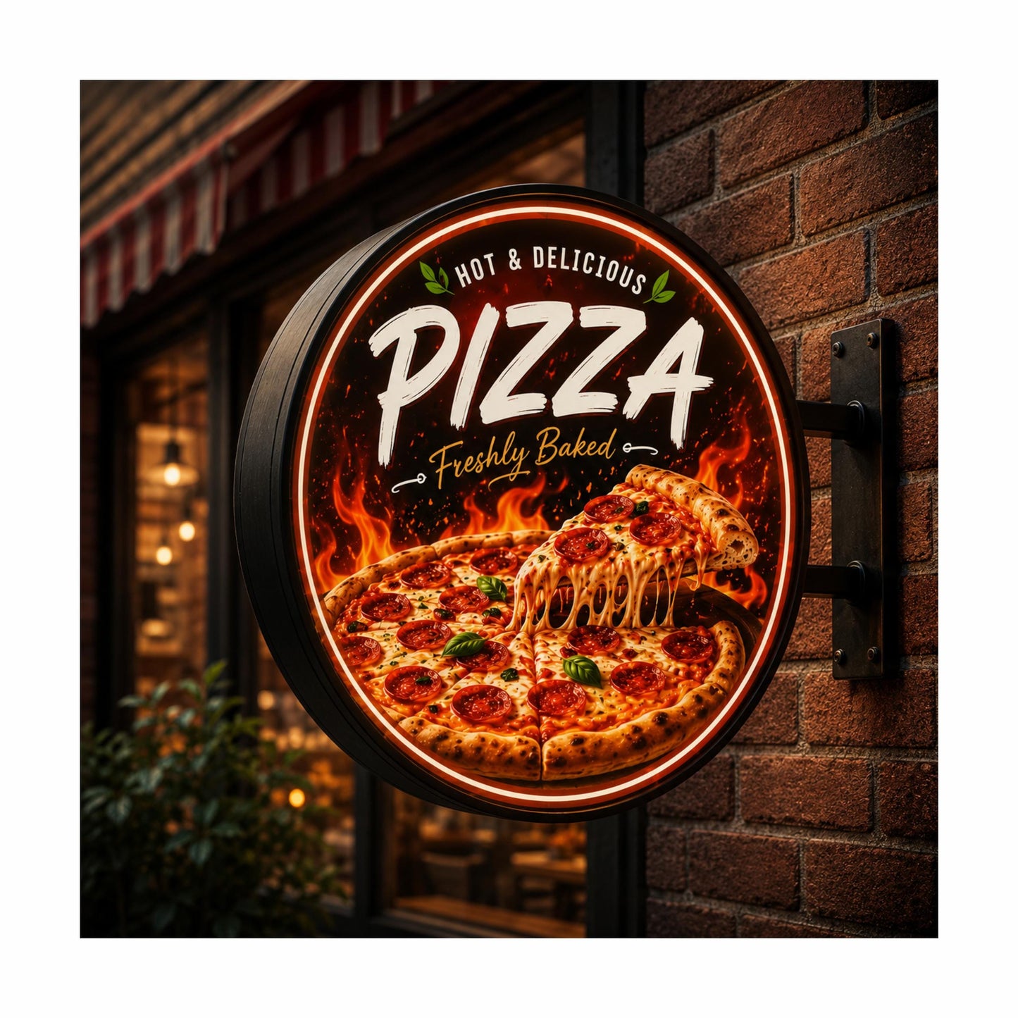 Custom Rotating Round Lightbox Sign – Personalized Shawarma Logo Sign – Your Own Design & Business Logo