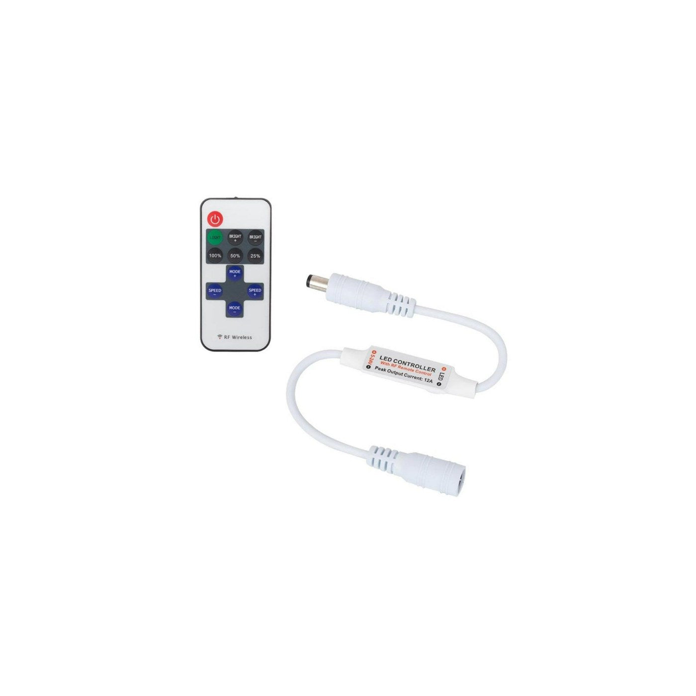 Şerit LED dimmer DC jak giriş ve çıkış bağlantı detayı