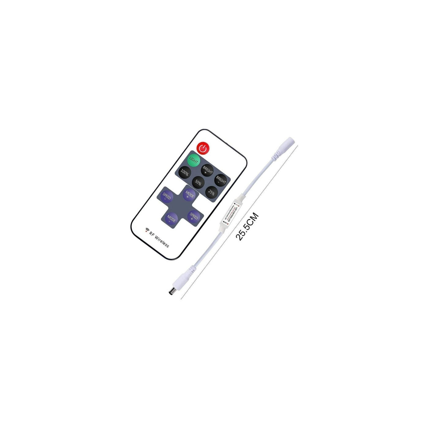 Şerit LED dimmer kontrol cihazı kablo uzunluğu yaklaşık 25 cm