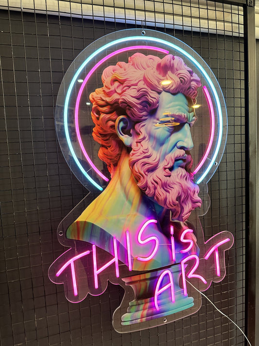 Büst figürlü neon sanat tablosu atölyemizde